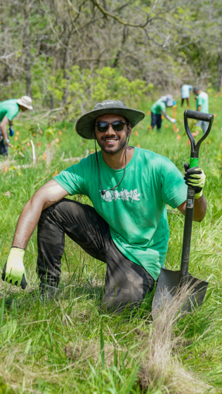 LEAF staff at a planting event