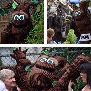 LEAF's tree mascot, Barkley, making friends with trees, event participants and more