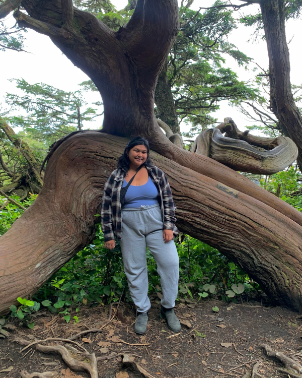Doreen with a curvy tree 